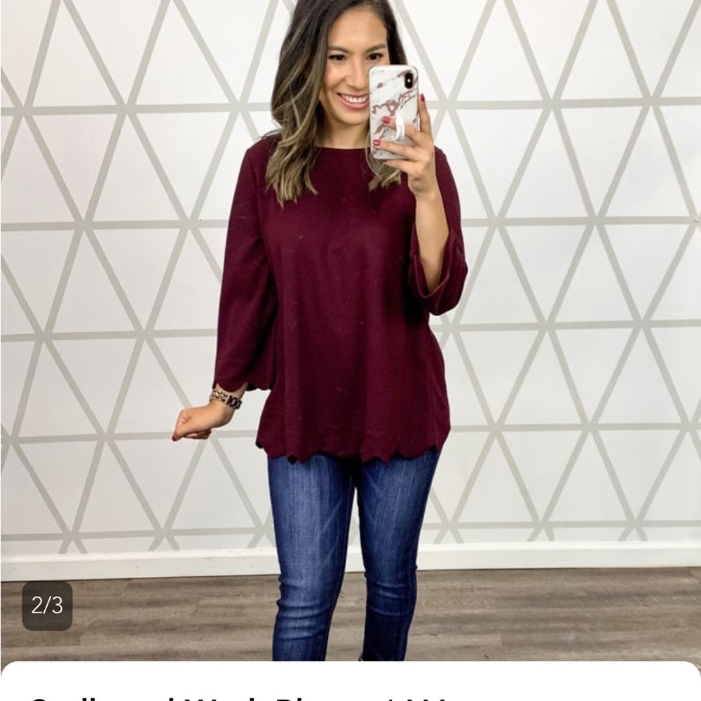 Scalloped Work Blouse